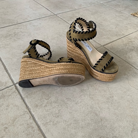 Jimmy Choo suede espadrille sandals, size 5 1/2 - Picture 3 of 6